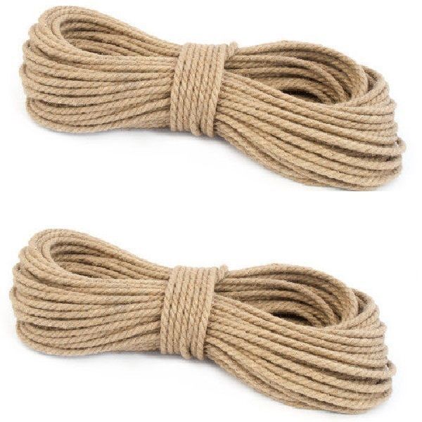 10m Long Natural Jute Rope Twisted Braided Decking Garden Boating Sash 