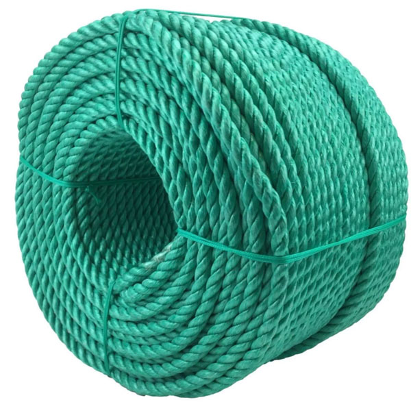 3 Strand Green 10mm Thick Polypropylene Rope Lightweight Nylon Coil