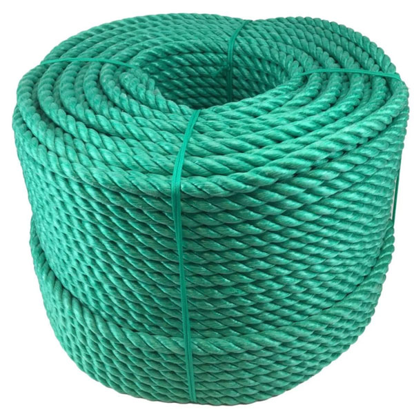 3 Strand Green 10mm Thick Polypropylene Rope Lightweight Nylon Coil