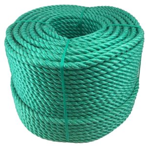 3 Strand Green 10mm Thick Polypropylene Rope Lightweight Nylon Coil