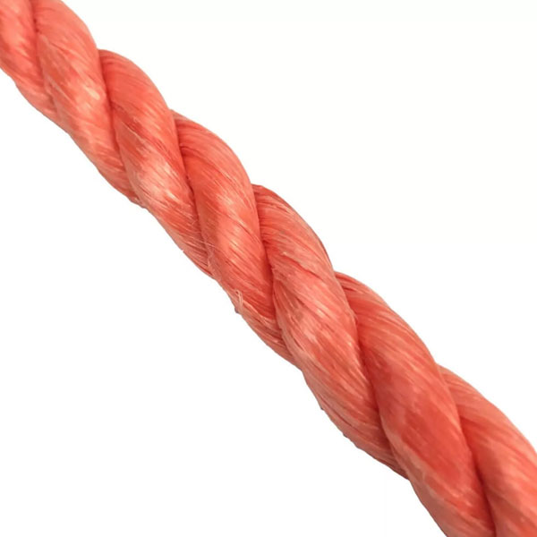 3 Strand Orange 10mm Thick Polypropylene Rope Lightweight Nylon Coil