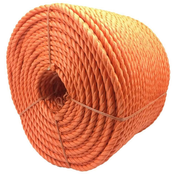 3 Strand Orange 10mm Thick Polypropylene Rope Lightweight Nylon Coil