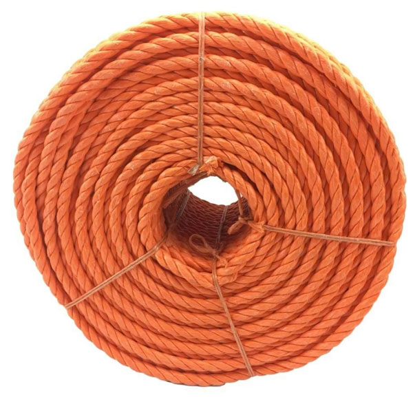 3 Strand Orange 10mm Thick Polypropylene Rope Lightweight Nylon Coil