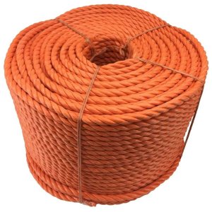 3 Strand Orange 10mm Thick Polypropylene Rope Lightweight Nylon Coil