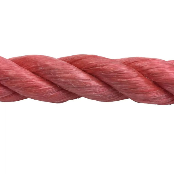 10mm Thick Polypropylene 3 Strand Shrink Proof Red Twisted Rope Coil