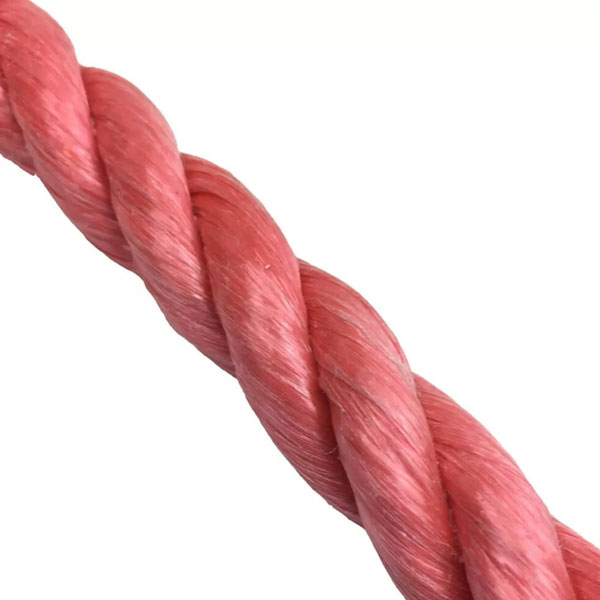 10mm Thick Polypropylene 3 Strand Shrink Proof Red Twisted Rope Coil