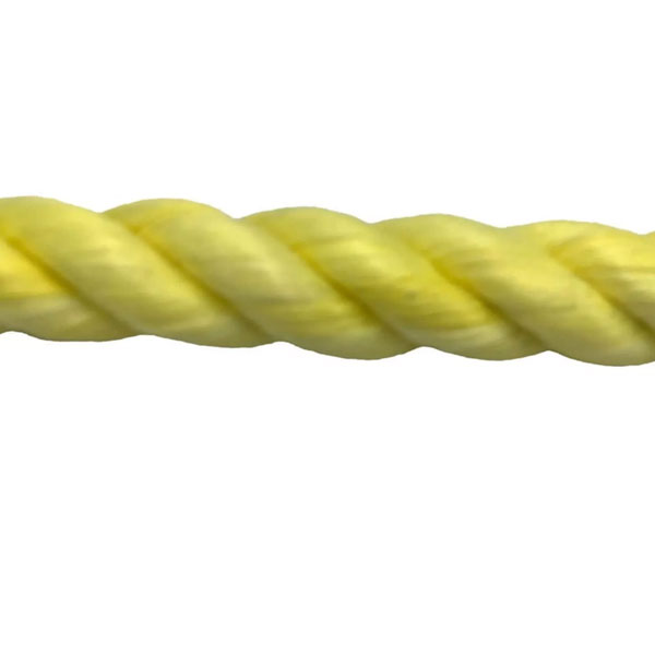 10mm Thick Polypropylene 3 Strand Shrink Proof Yellow Twisted Rope Coil 