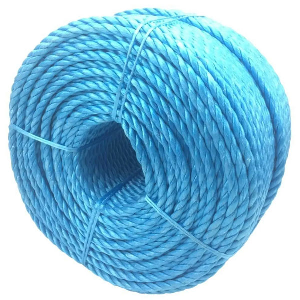 12mm Thick Polypropylene Blue Nylon Lightweight Coil 3 Strand  Rope