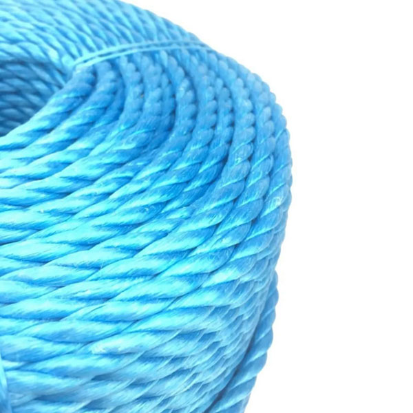 12mm Thick Polypropylene Blue Nylon Lightweight Coil 3 Strand  Rope