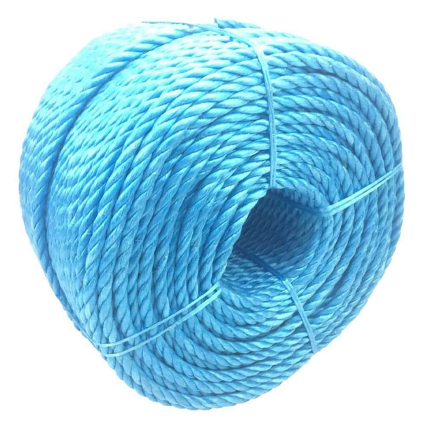 12mm Thick Polypropylene Blue Nylon Lightweight Coil 3 Strand  Rope