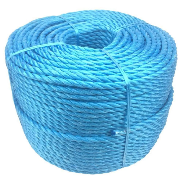 12mm Thick Polypropylene Blue Nylon Lightweight Coil 3 Strand  Rope