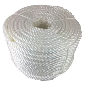 12mm Thick White Polypropylene Rope 3 Strand Nylon Lightweight Coil 