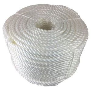 14mm Polypropylene 3 Strand Nylon Rope Durable White Lightweight Coil