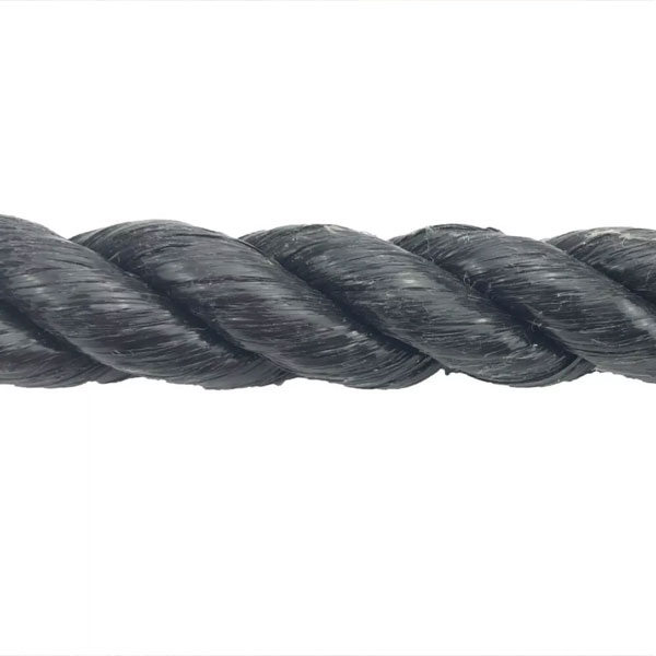 16mm Thick Black Polypropylene Coil 3 Strand Nylon Lightweight Rope