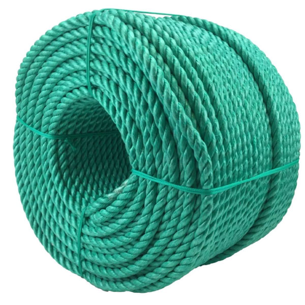 16mm Thick Green Polypropylene Coil 3 Strand Nylon Lightweight Rope