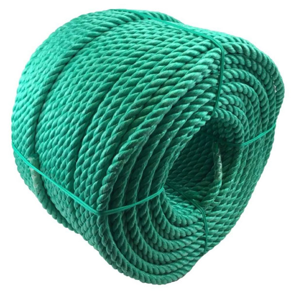 16mm Thick Green Polypropylene Coil 3 Strand Nylon Lightweight Rope