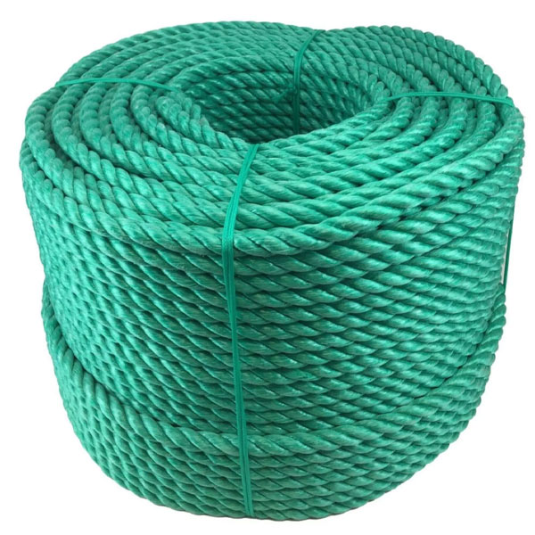 16mm Thick Green Polypropylene Coil 3 Strand Nylon Lightweight Rope