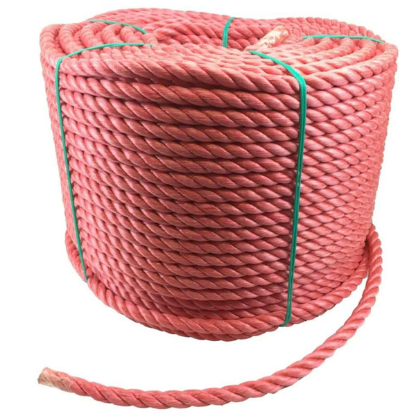 16mm Thick Red Polypropylene Coil 3 Strand Nylon Lightweight Rope