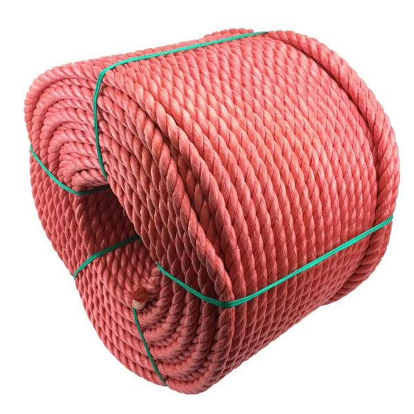 16mm Thick Red Polypropylene Coil 3 Strand Nylon Lightweight Rope