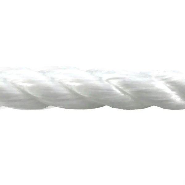 16mm Thick White Polypropylene Coil 3 Strand Nylon Lightweight Rope