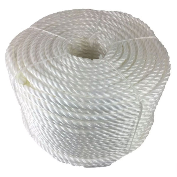 16mm Thick White Polypropylene Coil 3 Strand Nylon Lightweight Rope