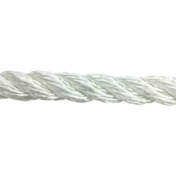 3 Strand White Nylon Rope Mooring & Anchoring - 24mm Thick  