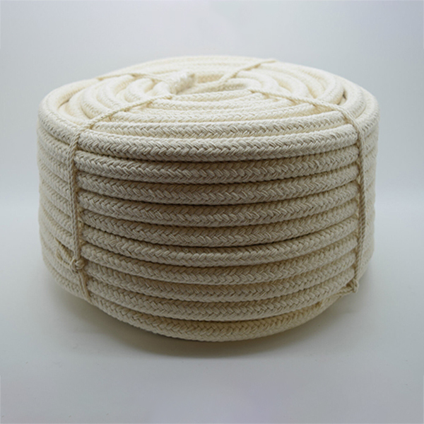 6mm Braided Cotton Rope in Natural Color for Bag Handles & Washing Clothes