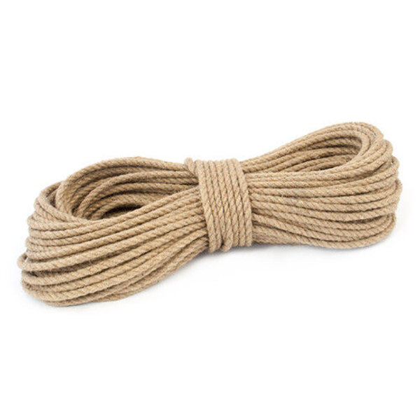 6mm Natural Pure Jute Rope 3 Strand Braided Twisted Cord Twine Sash