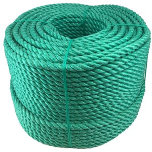 8mm Polypropylene Green 3 Strand Nylon Lightweight Rope Tough Coil 