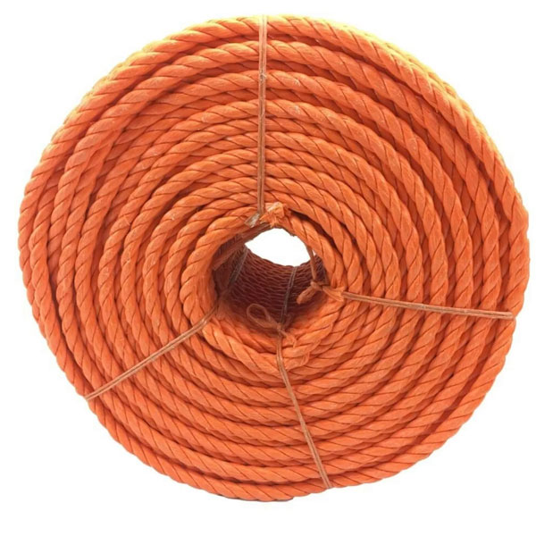 Polypropylene 8mm Thick Orange Coil 3 Strand Nylon Lightweight Rope