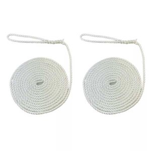 High Strength Softline Warps Boat Lines White Mooring Ropes - Pack of 2