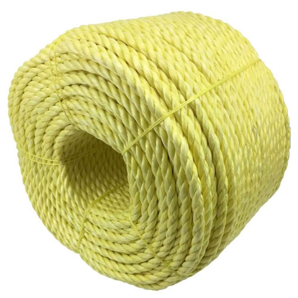 Polypropylene 12mm Thick Yellow Rope 3 Strand Lightweight Coil 